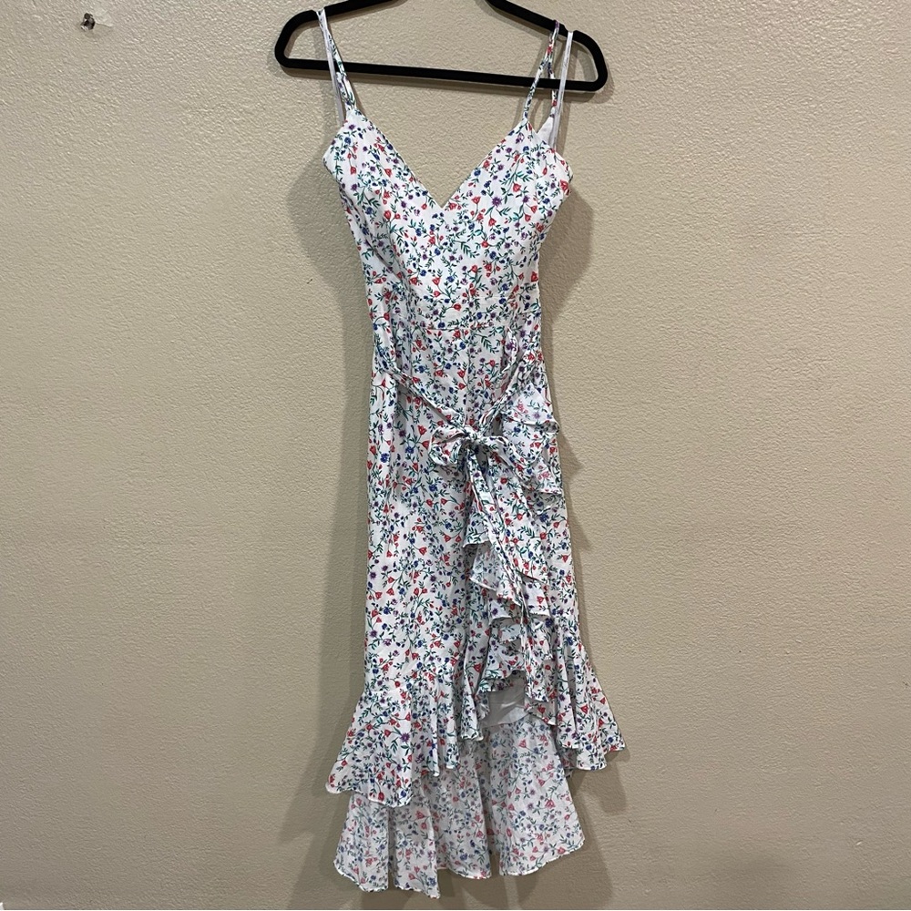 Lovers + Friends Floral Print White Dress Wedding Guest Dress Size Small
